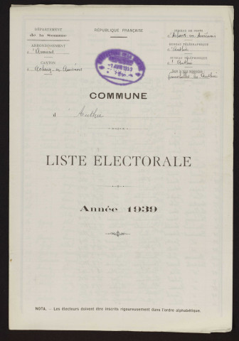 Liste électorale : Authie