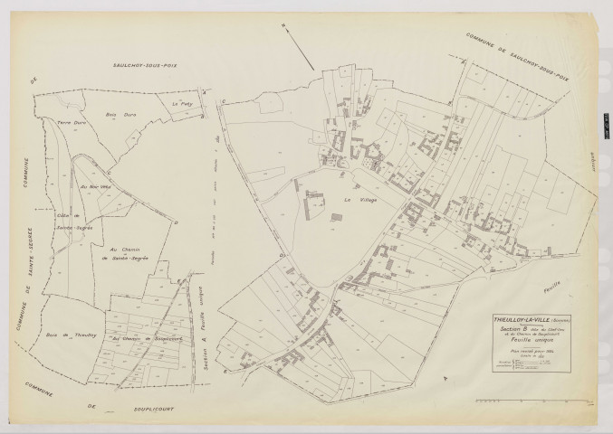 Plan du cadastre rénové - Thieulloy-la-Ville : section B