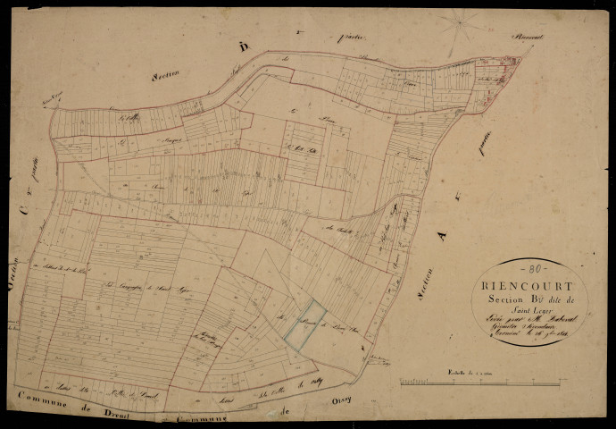 Plan du cadastre napoléonien - Riencourt : Saint-Léger, B