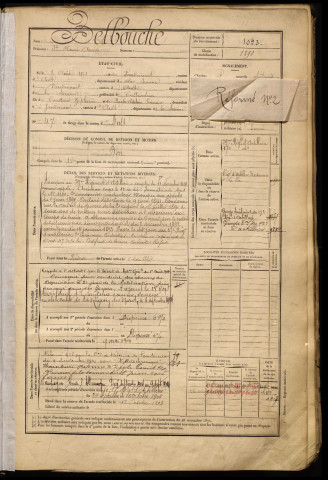 Belbouche, Joseph Henri Amédée, né le 08 août 1868 à Vaudricourt (Somme), classe 1888, matricule n° 1023, Bureau de recrutement d'Abbeville