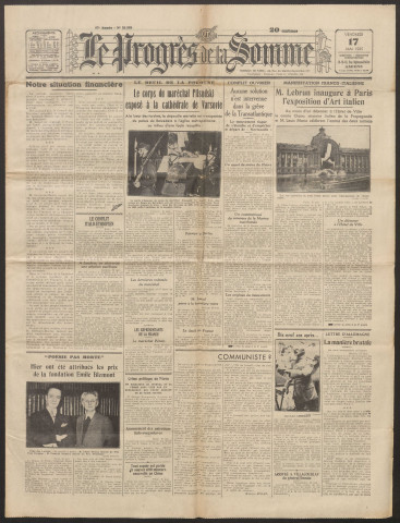 Le Progrès de la Somme, numéro 20339, 17 mai 1935