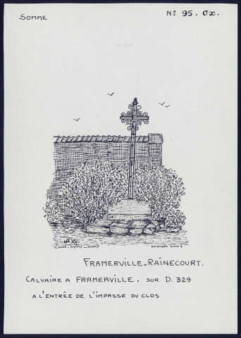 Framerville-Rainecourt : calvaire à Framerville - (Reproduction interdite sans autorisation - © Claude Piette)