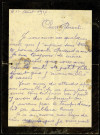 Lettre adressée par le soldat Raoul Verhaeghe à ses parents à Boves