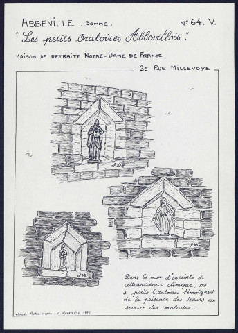 Abbeville : les petits oratoires abbevillois, maison de retraite Notre-Dame de France, rue Millevoy - (Reproduction interdite sans autorisation - © Claude Piette)