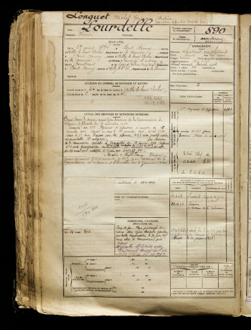 Longuet, Michel Germain Arsène, classe 1914, matricule n° 889, Bureau de recrutement d'Abbeville