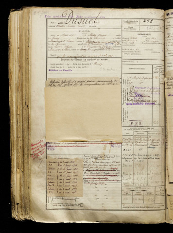 Dusuel, Arcelin Lucien Emile, né le 10 avril 1893 à Plachy-Buyon (Somme), classe 1913, matricule n° 258, Bureau de recrutement d'Amiens