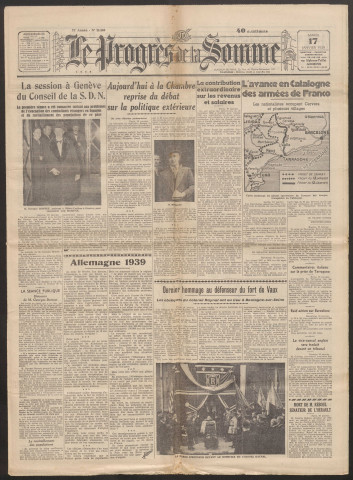 Le Progrès de la Somme, numéro 21668, 17 janvier 1939