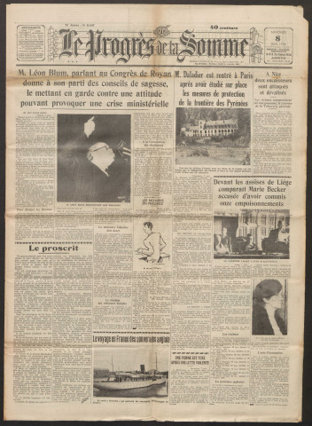 Le Progrès de la Somme, numéro 21447, 8 juin 1938