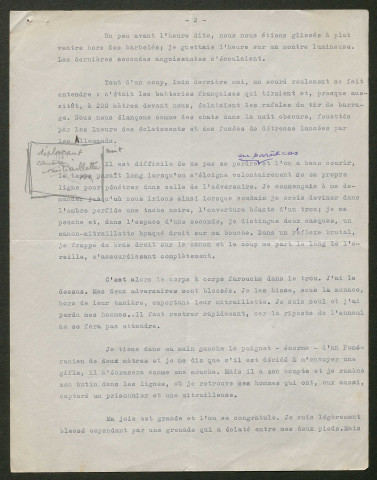 Témoignage de Girardon, A. et correspondance avec Jacques Péricard