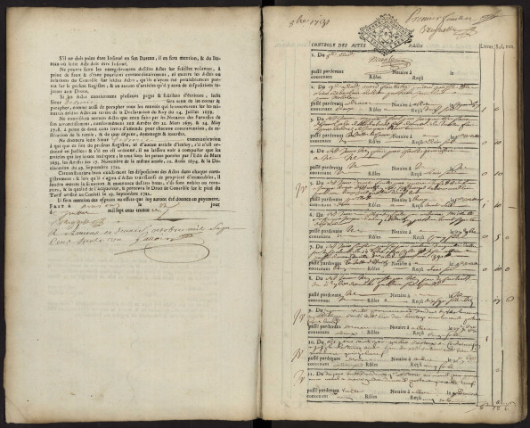 Contrôle des actes du bureau d'Albert pour la période du 8 octobre 1731 au 10 janvier 1733