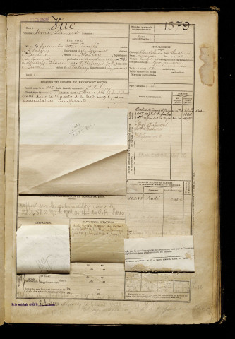 Vue, Aimé Léonard, né le 10 septembre 1897 à Pendé (Somme), classe 1917, matricule n° 1579, Bureau de recrutement d'Abbeville