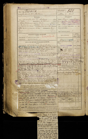 Decaix, Jean Baptiste Philéas Stanislas, né le 24 décembre 1888 à Aubigny (Somme), classe 1908, matricule n° 820, Bureau de recrutement d'Amiens