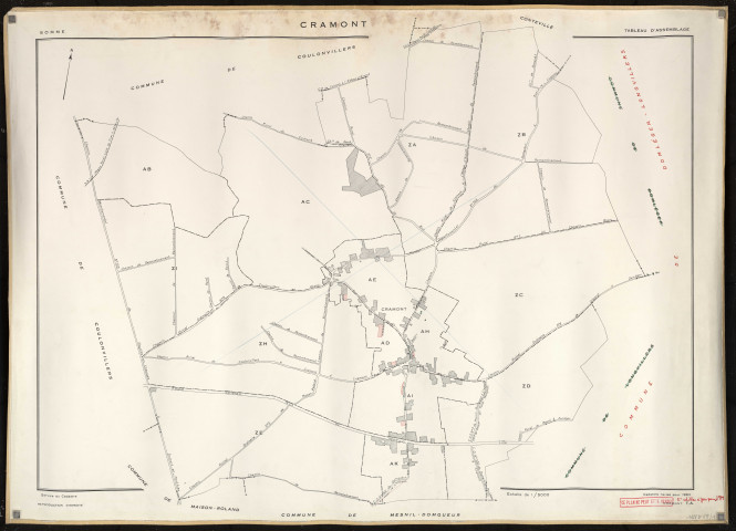 Plan du cadastre rénové - Cramont : tableau d'assemblage (TA)