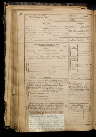 Lhotellier, Auguste, né le 02 mai 1869 à Pontoise (Val-d'Oise), classe 1889, matricule n° 756, Bureau de recrutement d'Amiens