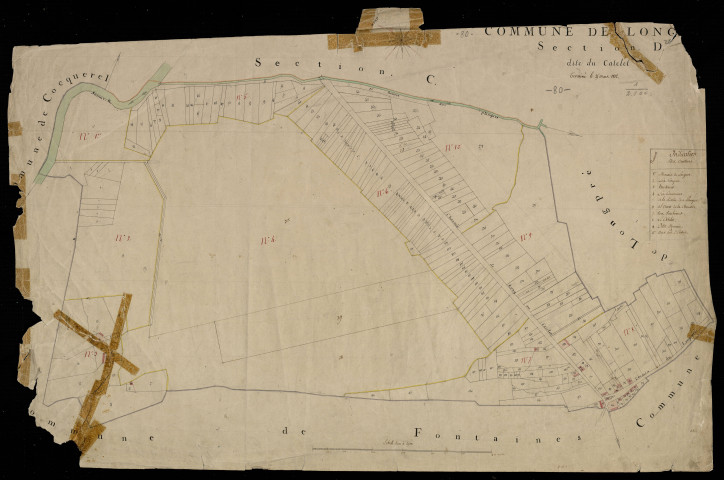 Plan du cadastre napoléonien - Long : Catelet (Le), D