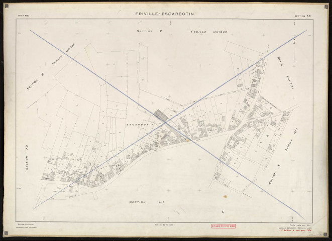 Plan du cadastre rénové - Friville-Escarbotin : section AE