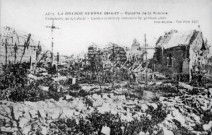 Bataille de la Somme. Cimetière de Curlu. Curlu's cemetery devasted by german guns