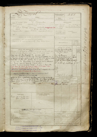 Morel, Paul, né le 07 mars 1900 à Bayonvillers (Somme), classe 1920, matricule n° 461, Bureau de recrutement de Péronne