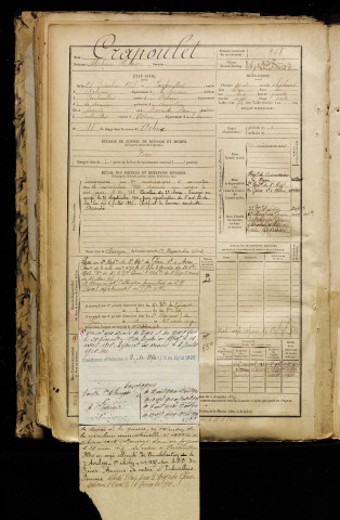 Crapoulet, Alphonse Hilaire, né le 26 décembre 1878 à Puchevillers (Somme), classe 1898, matricule n° 268, Bureau de recrutement d'Abbeville