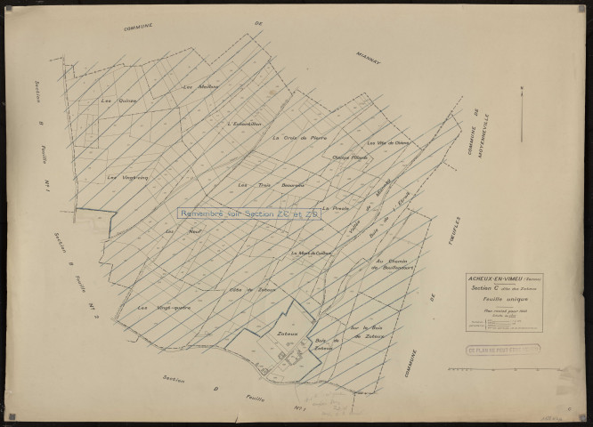 Plan du cadastre rénové - Acheux-en-Vimeu : section C