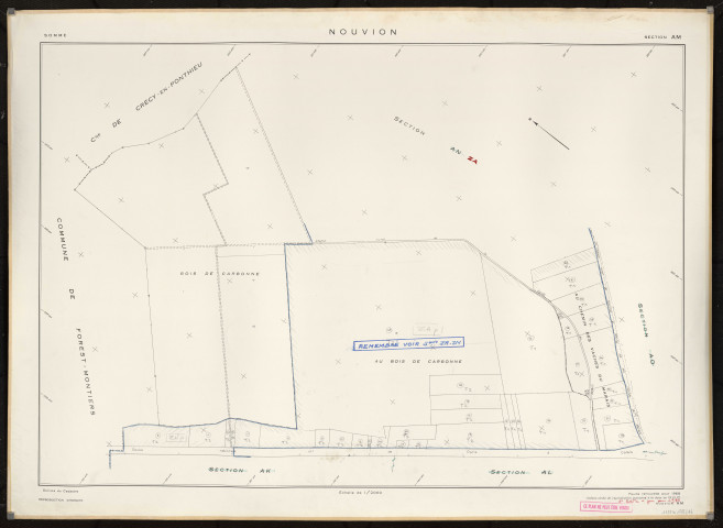 Plan du cadastre rénové - Nouvion : section AM