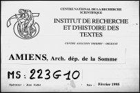 Communauté des Chapelains de la Cathédrale d'Amiens. Arm. 1, liasse 5. Inv. p. 87 à 97. NOS 1 à 11, conservés. "Rentes de la quotidienne." 1293-1658