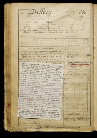 Dallery, André Fernand, né le 06 mai 1886 à Abbeville (Somme), classe 1906, matricule n° 604, Bureau de recrutement d'Abbeville