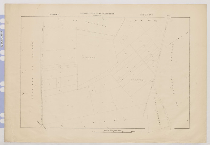 Plan du cadastre rénové - Beaucourt-en-Santerre : section D2