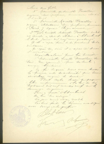 Chaulnes. Demande d'indemnisation des dommages de guerre : dossier Ducellier Mireille