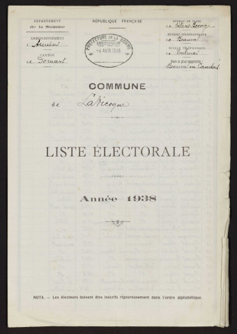 Liste électorale : Vicogne (La)