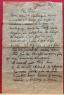 Lettre de Raymond Schulhof écrite le 20 janvier 1944 depuis le convoi de déportation au départ de la gare de Bobigny