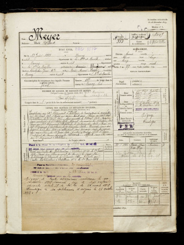 Meyer, Louis Richard, né le 13 juin 1898 à Nancy (Meurthe-et-Moselle), classe 1918, matricule n° 1669, Bureau de recrutement d'Amiens