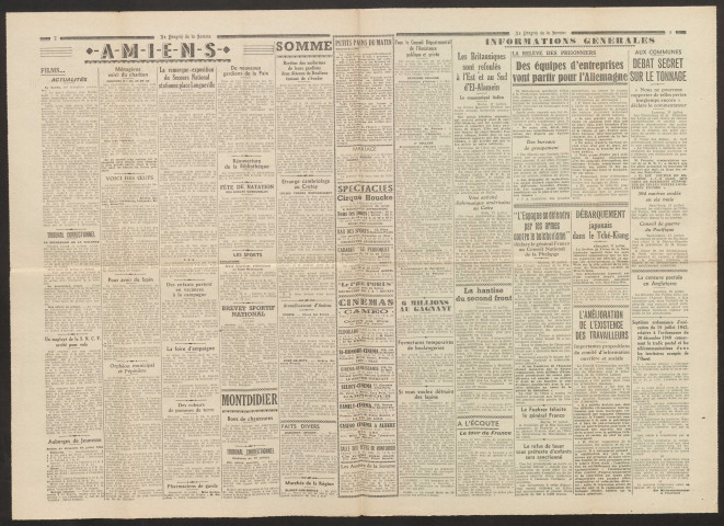 Le Progrès de la Somme, numéro 22717, 19 - 20 juillet 1942