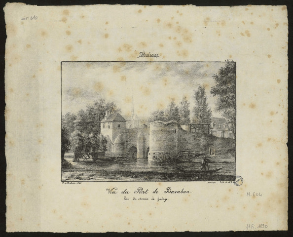 Amiens. Vue du pont de Baraban prise du chemin de halage