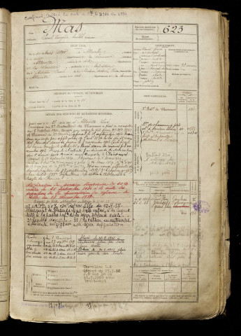 Mas, Paul Eugène Anatole, né le 10 mars 1890 à Abbeville (Somme), classe 1910, matricule n° 623, Bureau de recrutement d'Abbeville