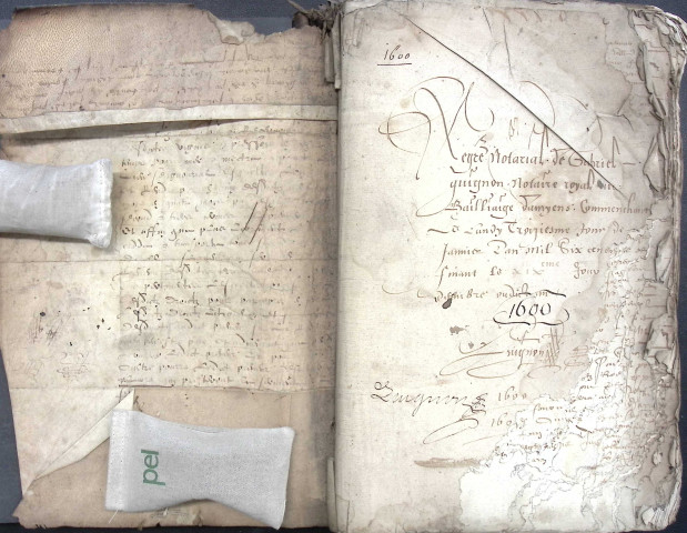 Etude de Me Jean Quignon à Amiens (étude n°22). Minutes des années 1600-1601