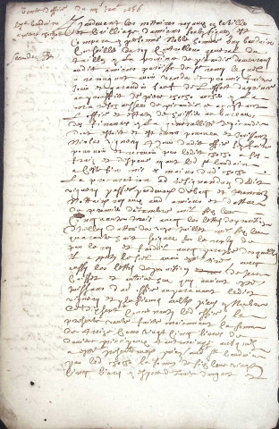 Etude de Me Antoine Limeu à Amiens (étude n°6). Minutes de l'année 1656