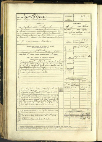Lapelletière, Georges Raoul Auguste, né le 2 mars 1860 à Beauval (Somme, France), classe 1880, matricule n° 552, Bureau de recrutement d'Abbeville