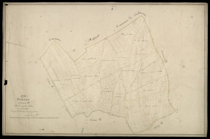 Plan du cadastre napoléonien - Hornoy-le-Bourg (Hornoy) : Quatre Arbres (Les), A