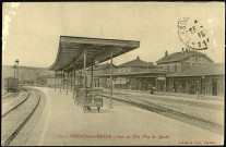 Carte postale intitulée "Verdun-sur-Meuse. Gare de l'Est (Vue des quais)". Correspondance de Raymond Paillart à son fils Louis