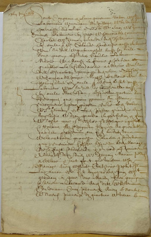 Etude de Me Paul Leclercq à Ault. Minutes de l'année 1666 (juin à novembre)