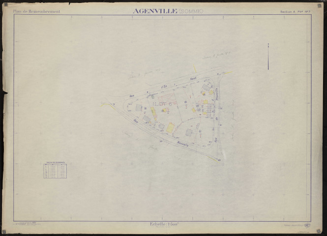 Plan du cadastre rénové - Agenville : section A7