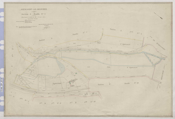 Plan du cadastre rénové - Ayencourt (Ayencourt-le-Monchel) : section A5
