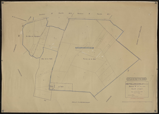 Plan du cadastre rénové - Hautvillers-Ouville : section A