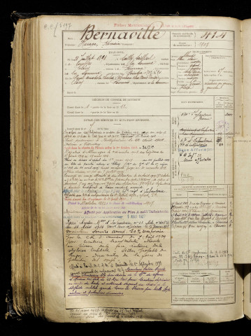 Bernaville, Horace Romain, né le 21 juillet 1891 à Sailly-Saillisel (Somme), classe 1911, matricule n° 414, Bureau de recrutement de Péronne