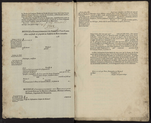 Centième denier du bureau d'Andainville pour la période du 27 mars 1790 au 16 décembre 1791