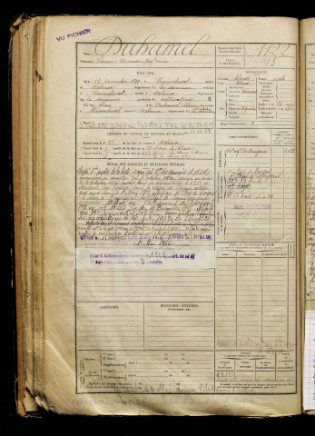 Duhamel, Léonce Narcisse Auguste, né le 17 décembre 1899 à Raincheval (Somme), classe 1919, matricule n° 1122, Bureau de recrutement d'Abbeville