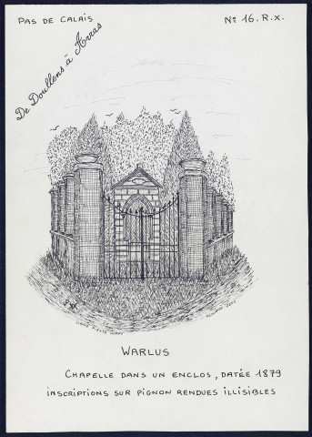 Warlus (Pas-de-Calais) : chapelle dans un enclos - (Reproduction interdite sans autorisation - © Claude Piette)