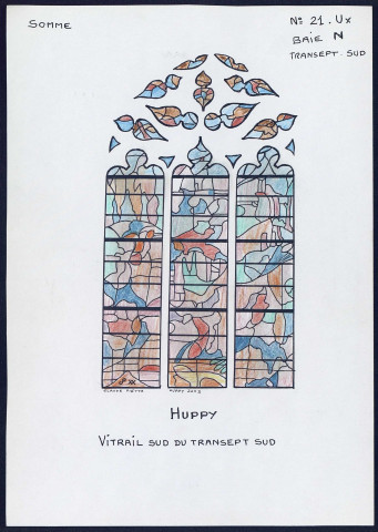 Huppy : vitrail sud du transept sud - (Reproduction interdite sans autorisation - © Claude Piette)