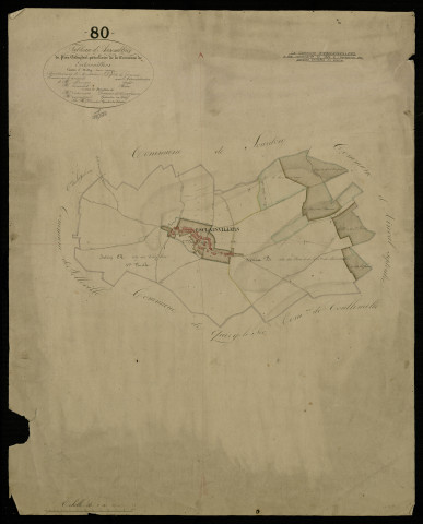 Plan du cadastre napoléonien - Esclainvillers : tableau d'assemblage